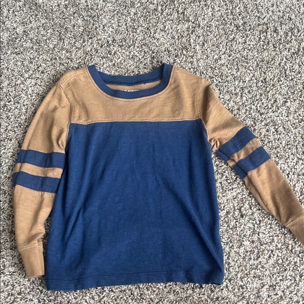Old Navy Blue and Tan Kids Shirt